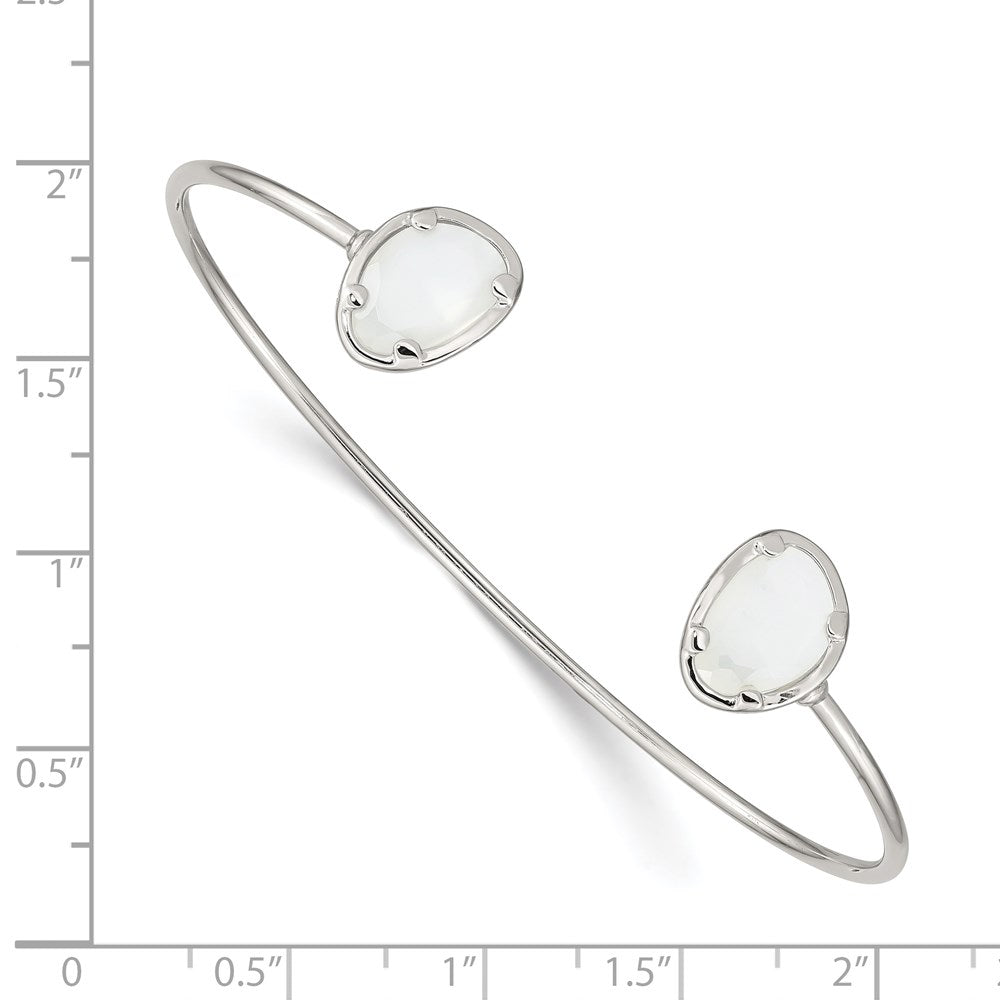Sterlingsilber Weiß Chalcedony Armreif