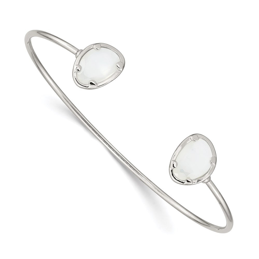 Sterlingsilber Weiß Chalcedony Armreif