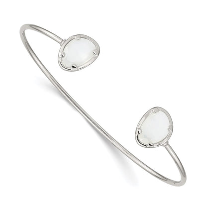 Sterlingsilber Weiß Chalcedony Armreif