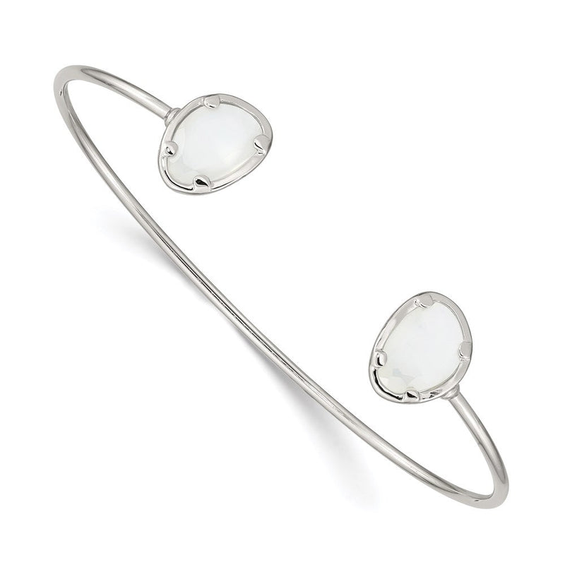 Sterlingsilber Weiß Chalcedony Armreif