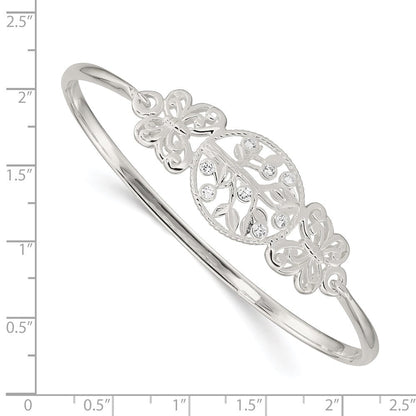 Sterlingsilber Schmetterling und Zirkonia Baum Armreif
