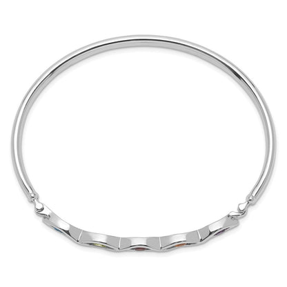 Sterlingsilber Rhodiniert Multi-gemstone Klappbar Armreif
