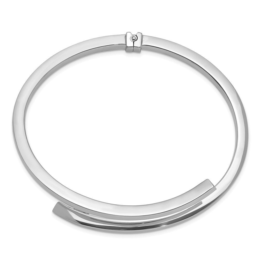 Sterlingsilber Rhodiniert Poliert Bypass Klappbar Armreif