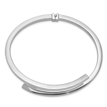 Sterlingsilber Rhodiniert Poliert Bypass Klappbar Armreif