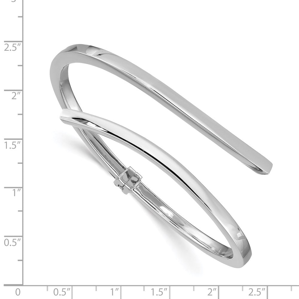 Sterlingsilber Rhodiniert Poliert Bypass Klappbar Armreif