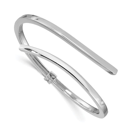 Sterlingsilber Rhodiniert Poliert Bypass Klappbar Armreif