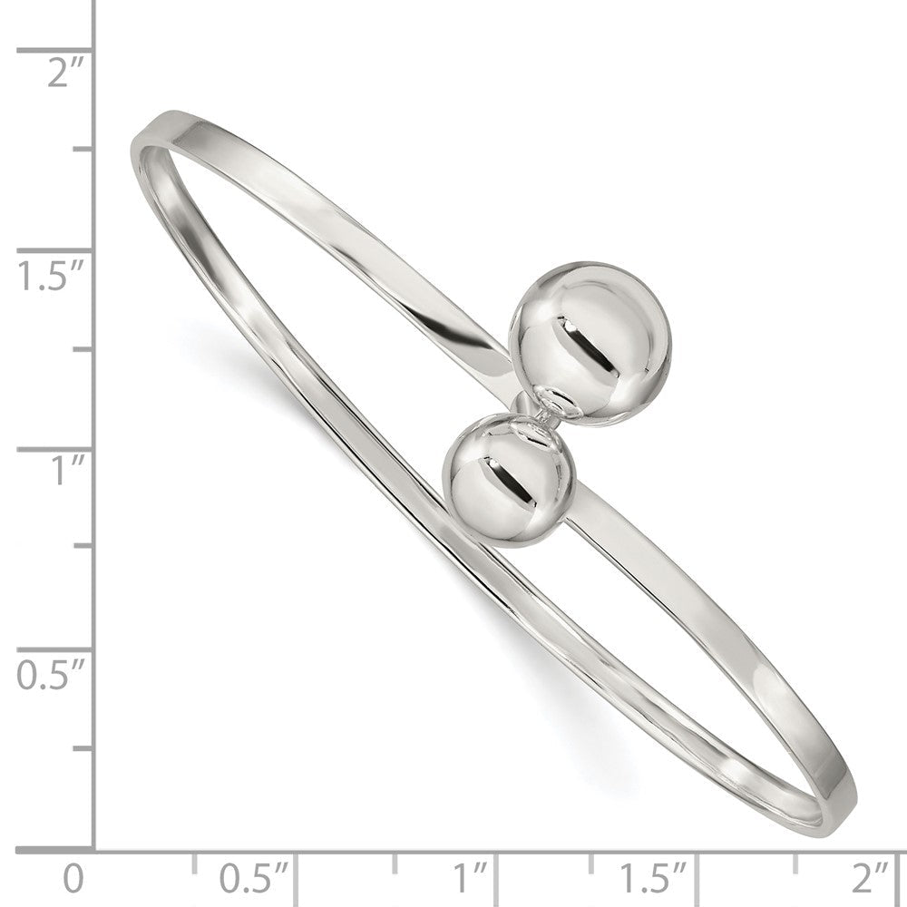 Sterlingsilber Gedreht Kugel Catch Armreif