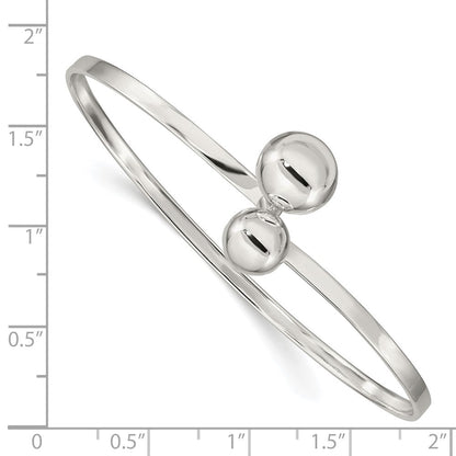 Sterlingsilber Gedreht Kugel Catch Armreif