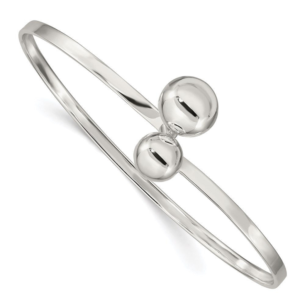 Sterlingsilber Gedreht Kugel Catch Armreif
