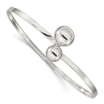 Sterlingsilber Gedreht Kugel Catch Armreif