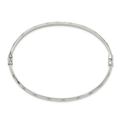 Sterlingsilber Diamantiert 4mm Armreif und 3mm Creole Ohrring Set