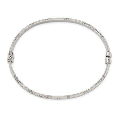 Sterlingsilber Diamantiert 6mm Armreif und 4mm Creole Ohrring Set