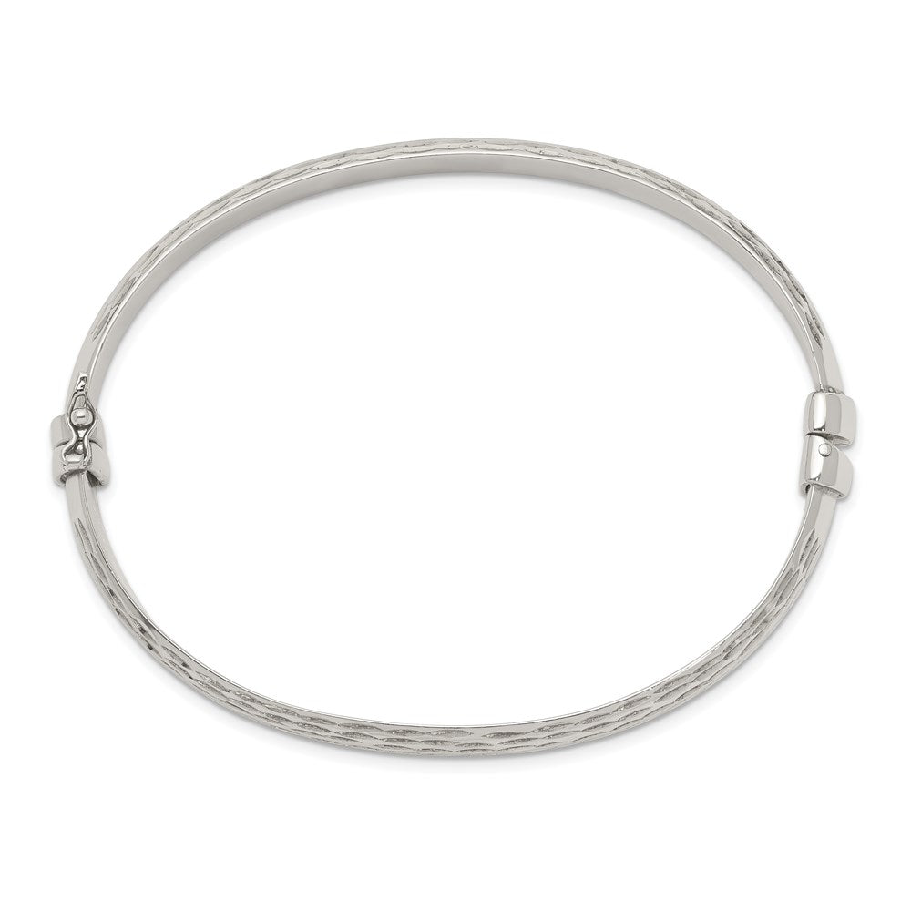 Sterlingsilber Diamantiert 7.5mm Armreif und 5mm Creole Ohrring Set