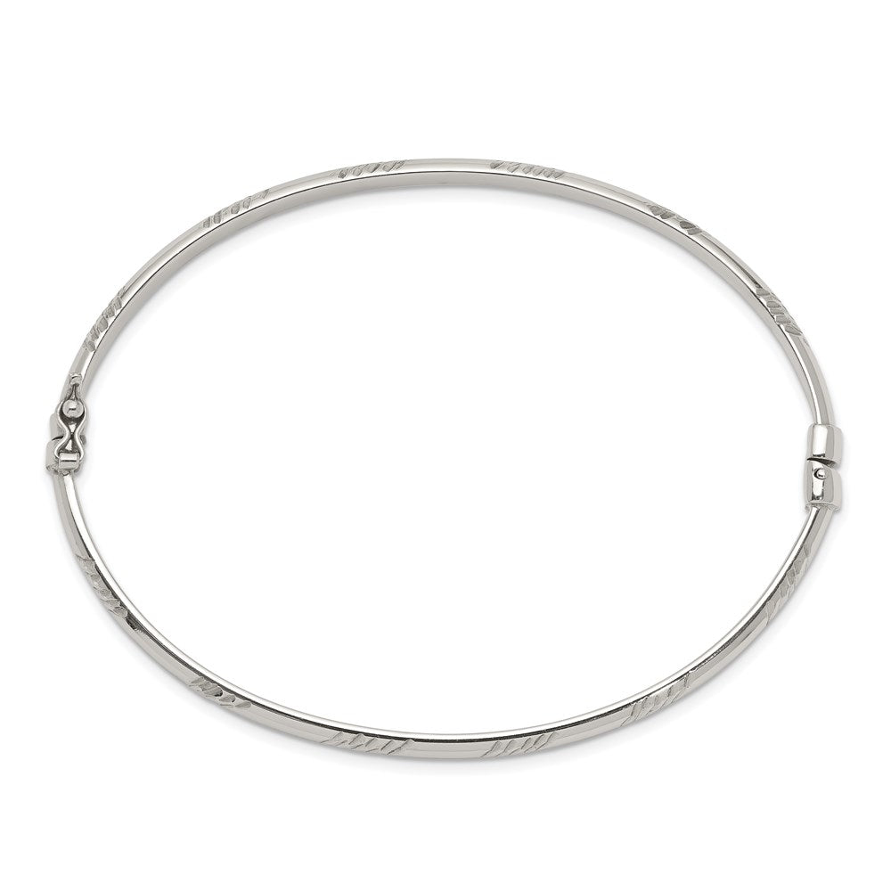 Sterlingsilber Diamantiert 4mm Armreif und 3mm Creole Ohrring Set