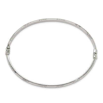 Sterlingsilber Diamantiert 4mm Armreif und 3mm Creole Ohrring Set
