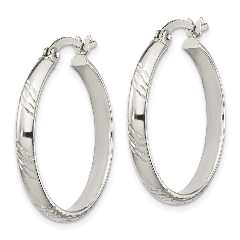 Sterlingsilber Diamantiert 4mm Armreif und 3mm Creole Ohrring Set