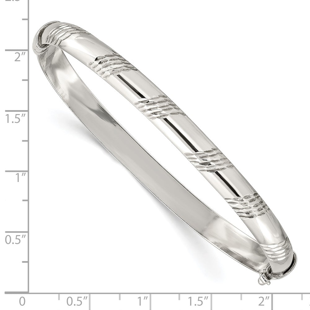 Sterlingsilber Diamantiert 6mm Armreif
