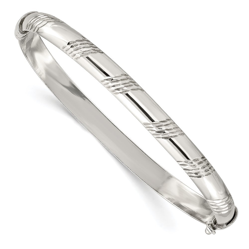Sterlingsilber Diamantiert 6mm Armreif
