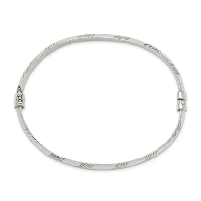 Sterlingsilber Diamantiert 6mm Armreif und 4mm Creole Ohrring Set