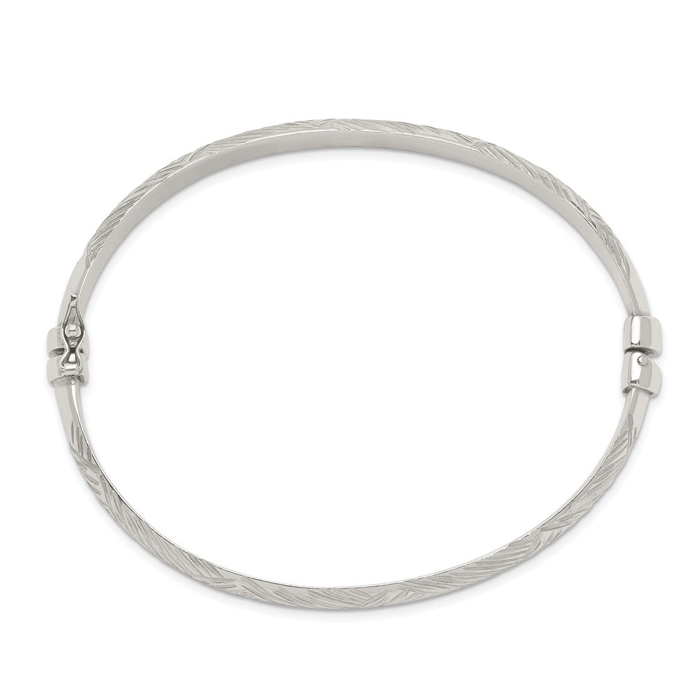 Sterlingsilber Diamantiert 7.5mm Armreif und 5mm Creole Ohrring Set