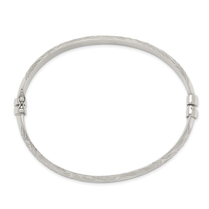 Sterlingsilber Diamantiert 7.5mm Armreif und 5mm Creole Ohrring Set