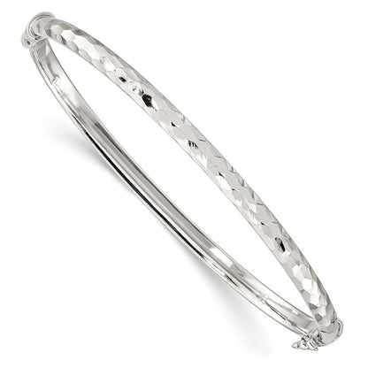 Sterlingsilber Diamantiert 4mm Armreif