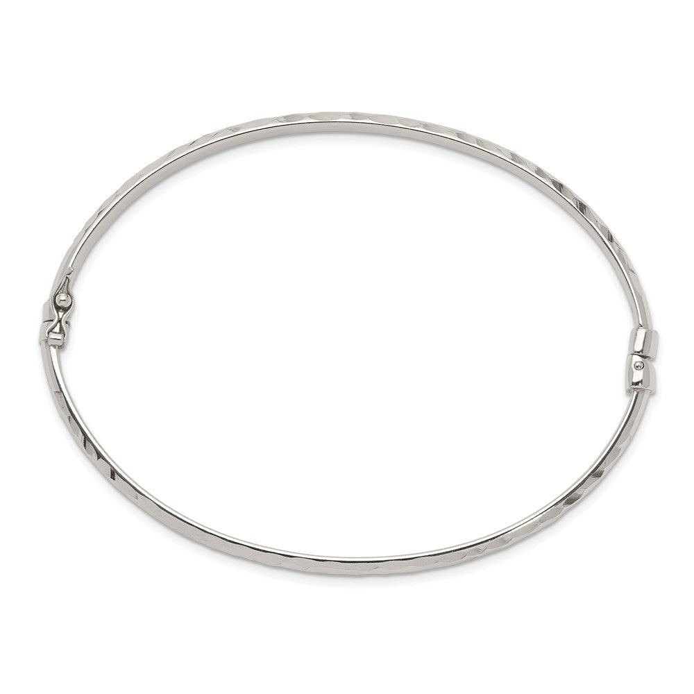 Sterlingsilber Diamantiert 4mm Armreif und 3mm Creole Ohrring Set