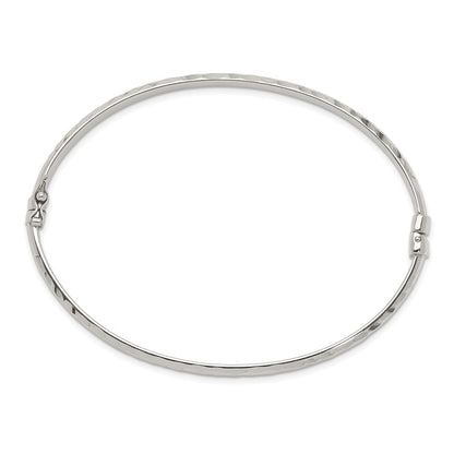 Sterlingsilber Diamantiert 4mm Armreif und 3mm Creole Ohrring Set
