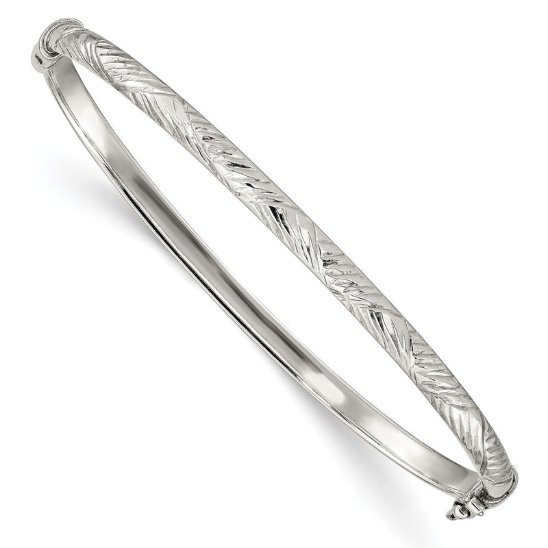 Sterlingsilber Diamantiert 4mm Armreif