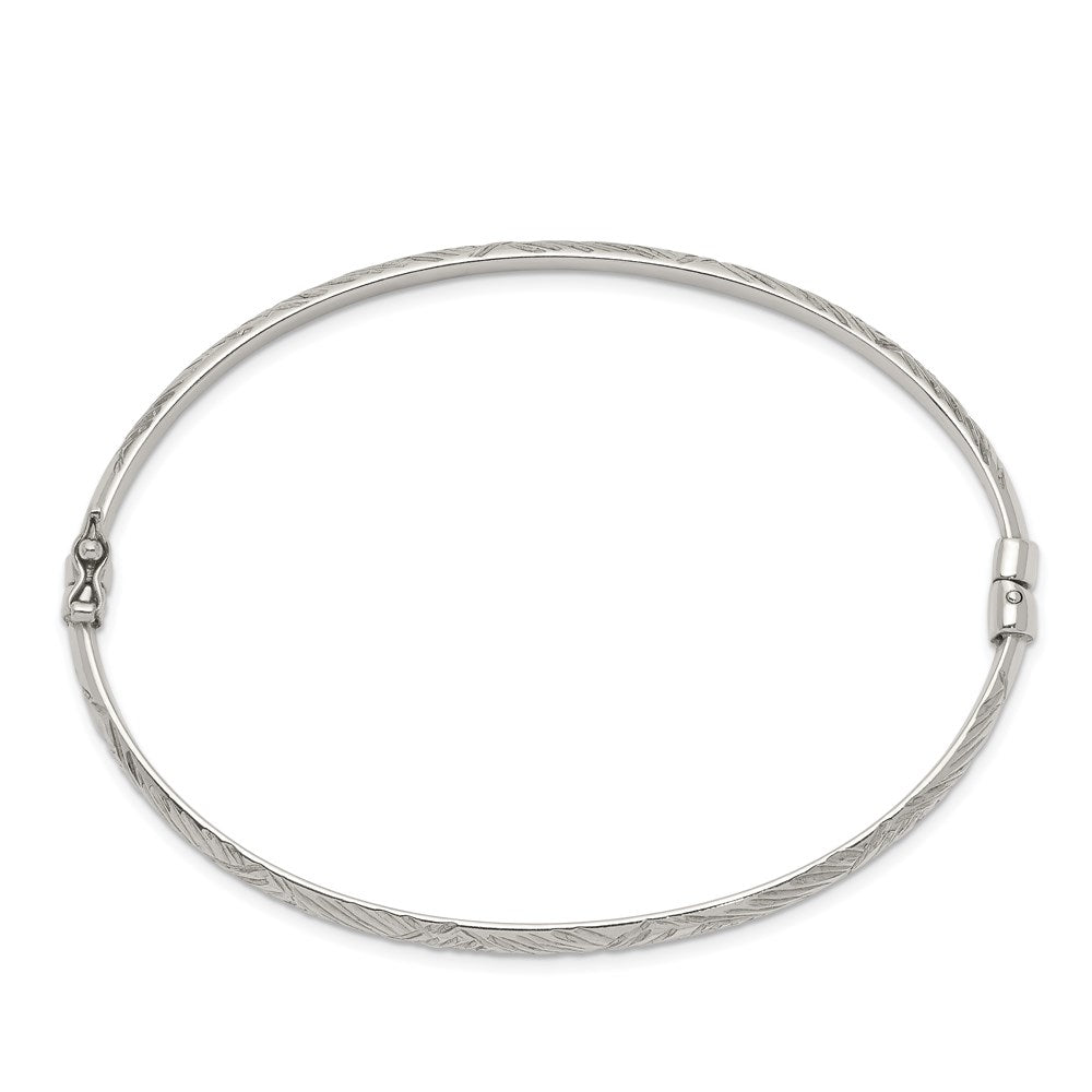 Sterlingsilber Diamantiert 4mm Armreif und 3mm Creole Ohrring Set