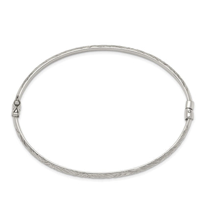 Sterlingsilber Diamantiert 4mm Armreif und 3mm Creole Ohrring Set