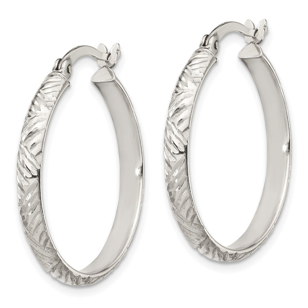 Sterlingsilber Diamantiert 4mm Armreif und 3mm Creole Ohrring Set
