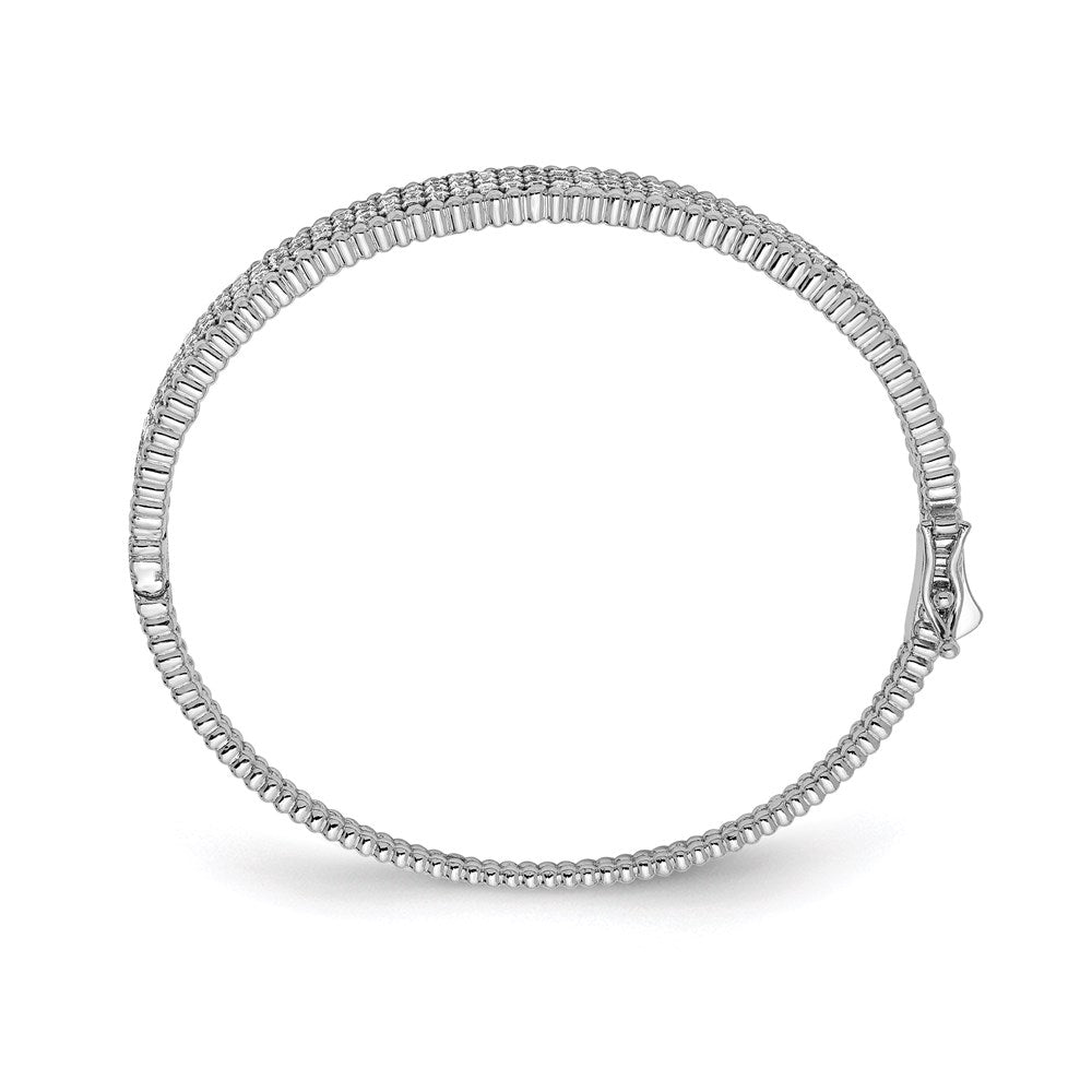 Sterlingsilber Schimmernd Rhodiniert 137 Stein Zirkonia Klappbar Armreif Armband