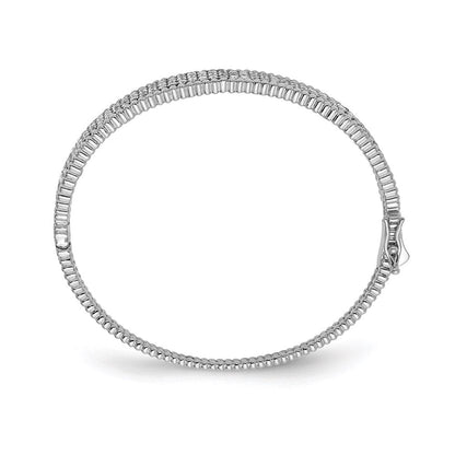 Sterlingsilber Schimmernd Rhodiniert 137 Stein Zirkonia Klappbar Armreif Armband