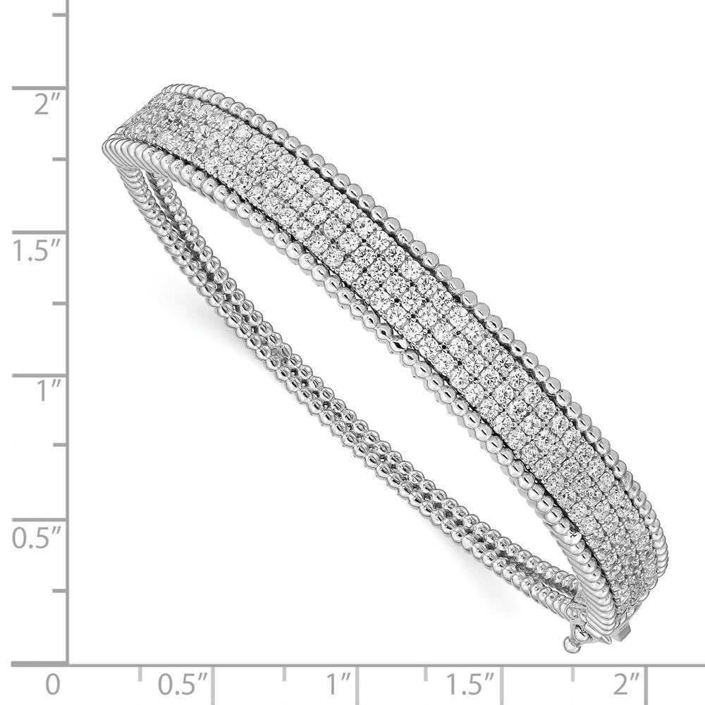 Sterlingsilber Schimmernd Rhodiniert 137 Stein Zirkonia Klappbar Armreif Armband