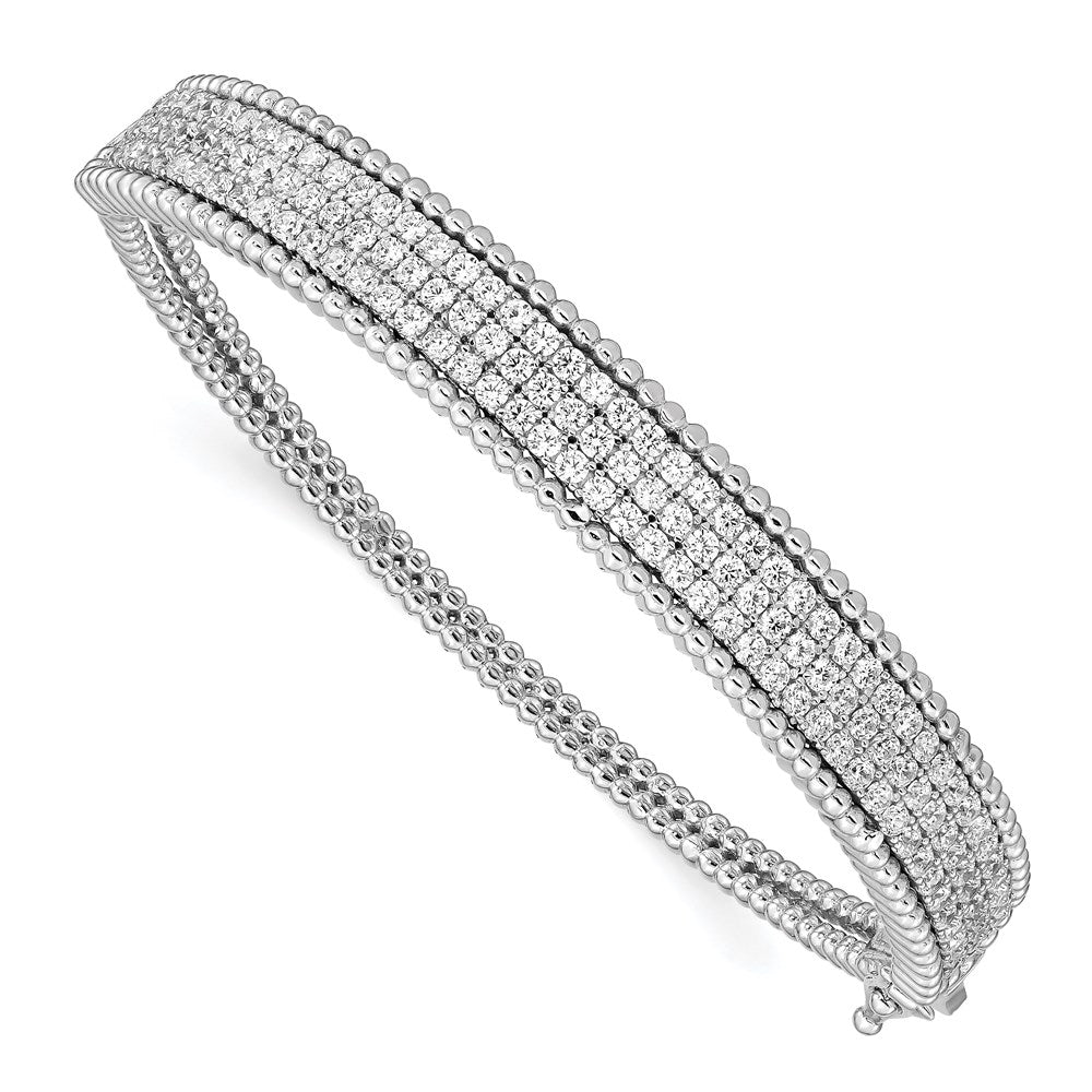 Sterlingsilber Schimmernd Rhodiniert 137 Stein Zirkonia Klappbar Armreif Armband