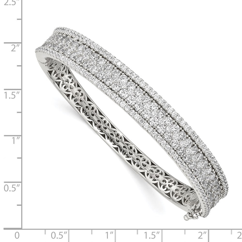 Sterlingsilber Schimmernd Rhodiniert 215 Stein Pavé Zirkonia Klappbar Armreif Armband