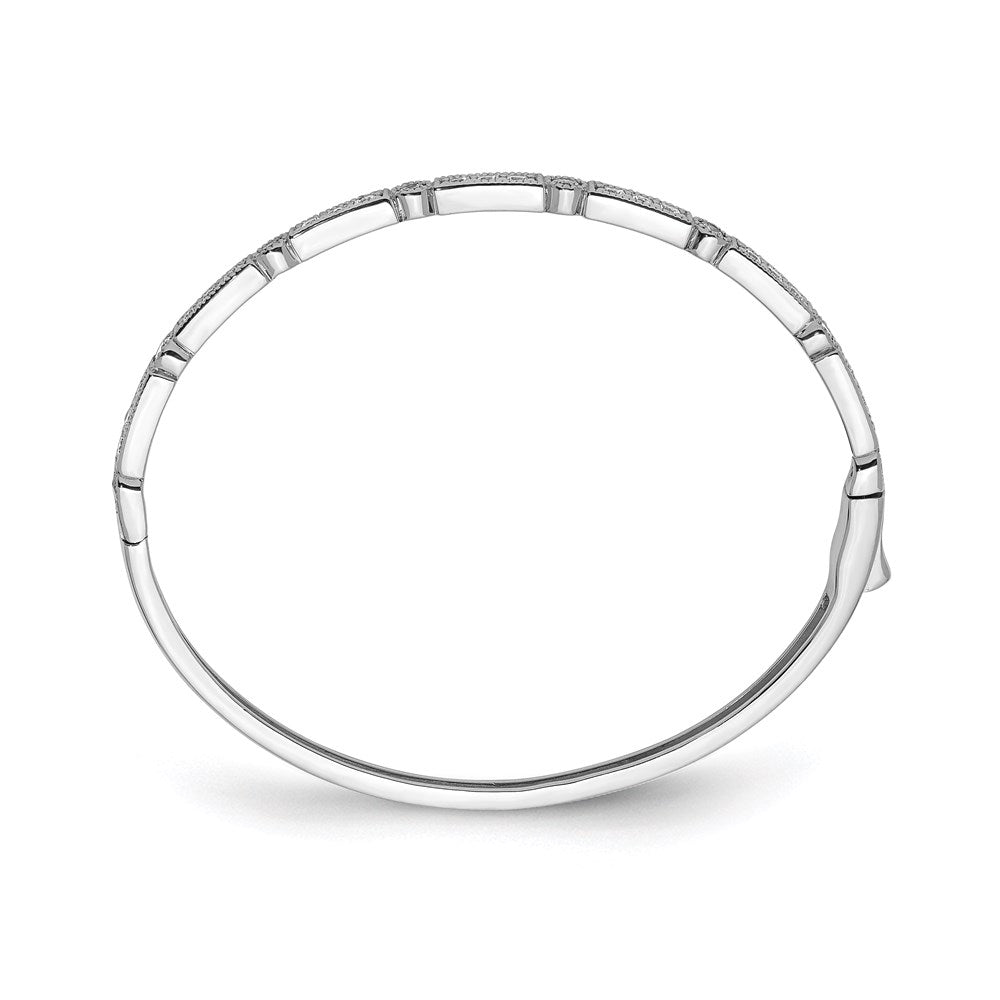 Sterlingsilber Schimmernd Rhodiniert 25 Stein Zirkonia Klappbar Armreif Armband