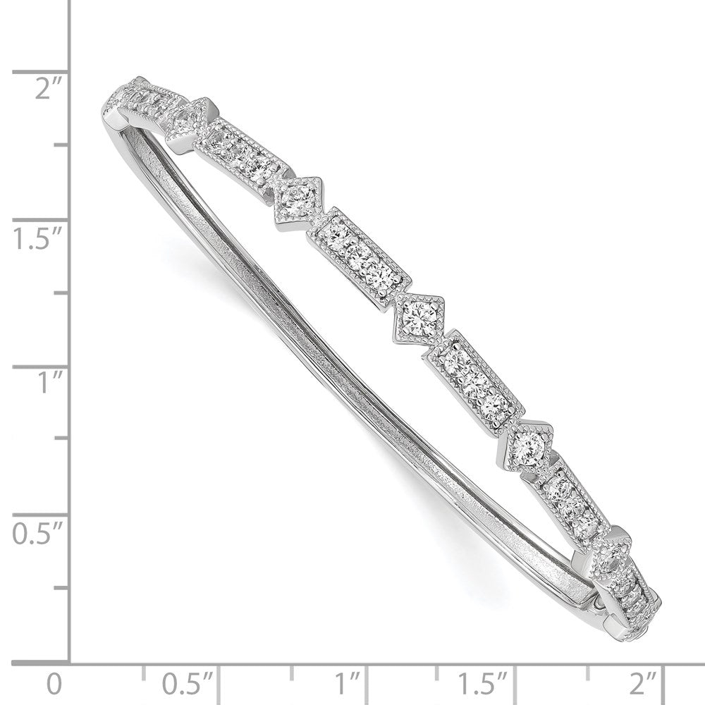 Sterlingsilber Schimmernd Rhodiniert 25 Stein Zirkonia Klappbar Armreif Armband