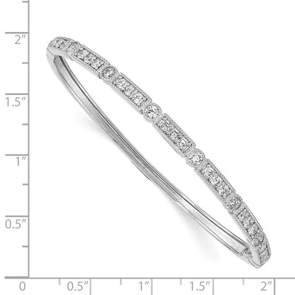Sterlingsilber Schimmernd Rhodiniert 29 Stein Zirkonia Klappbar Armreif Armband