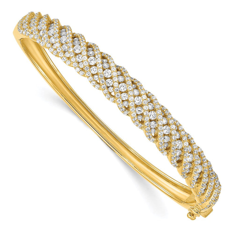 Sterlingsilber Schimmernd Goldfarben Glanz Vergoldet 349 Stein Zirkonia Klappbar Armreif Armband