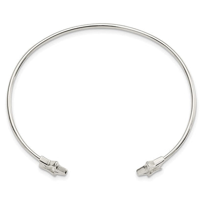 Sterlingsilber Ausgeschnitten Stern Manschette Armreif