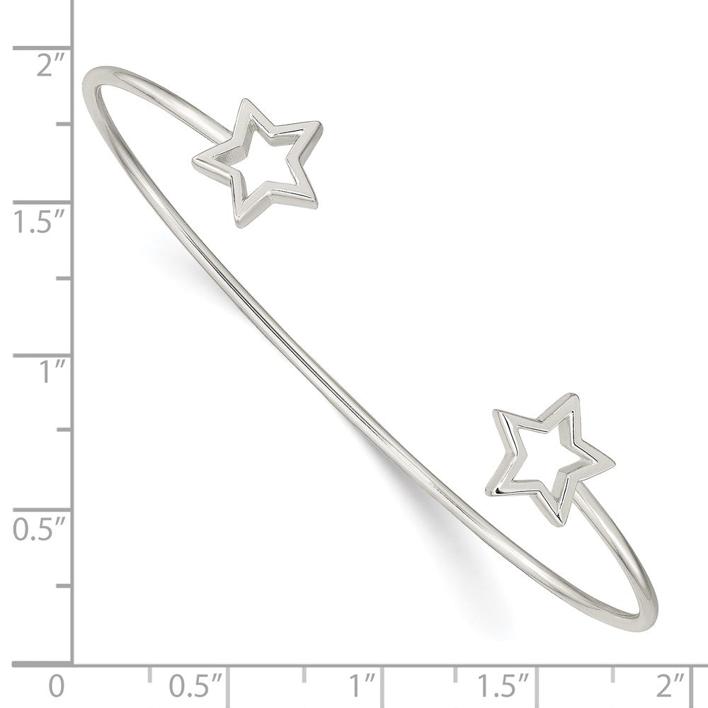 Sterlingsilber Ausgeschnitten Stern Manschette Armreif