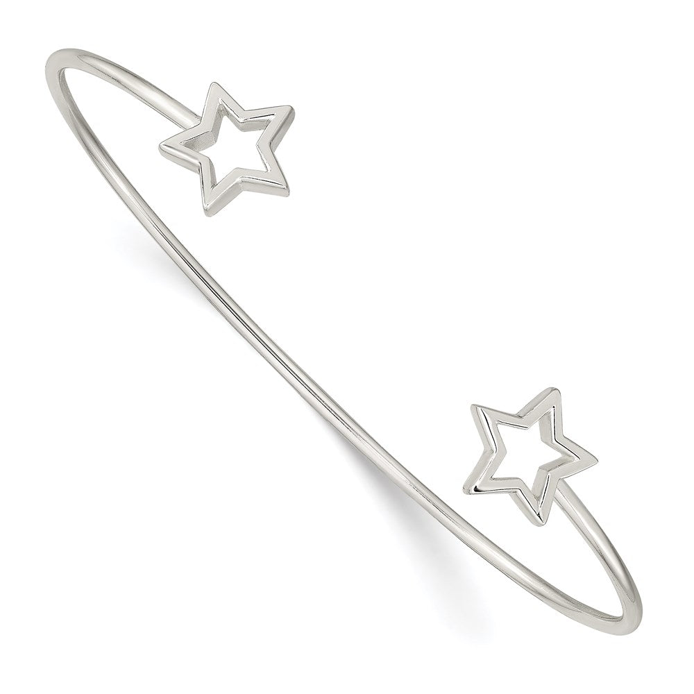 Sterlingsilber Ausgeschnitten Stern Manschette Armreif