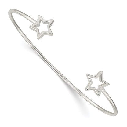 Sterlingsilber Ausgeschnitten Stern Manschette Armreif