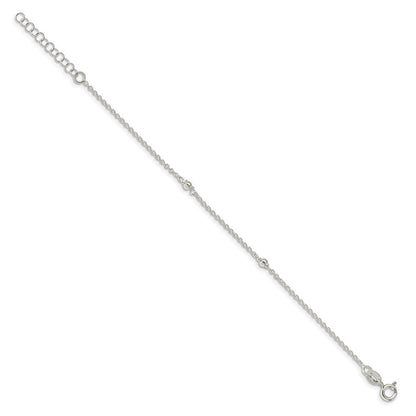 6 Zoll Sterlingsilber Sterne Armreif und Armband mit 1 Verlängerung. Zwei Stück Set