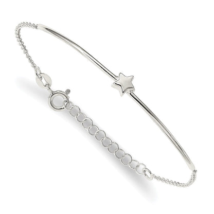6 Zoll Sterlingsilber Sterne Armreif und Armband mit 1 Verlängerung. Zwei Stück Set