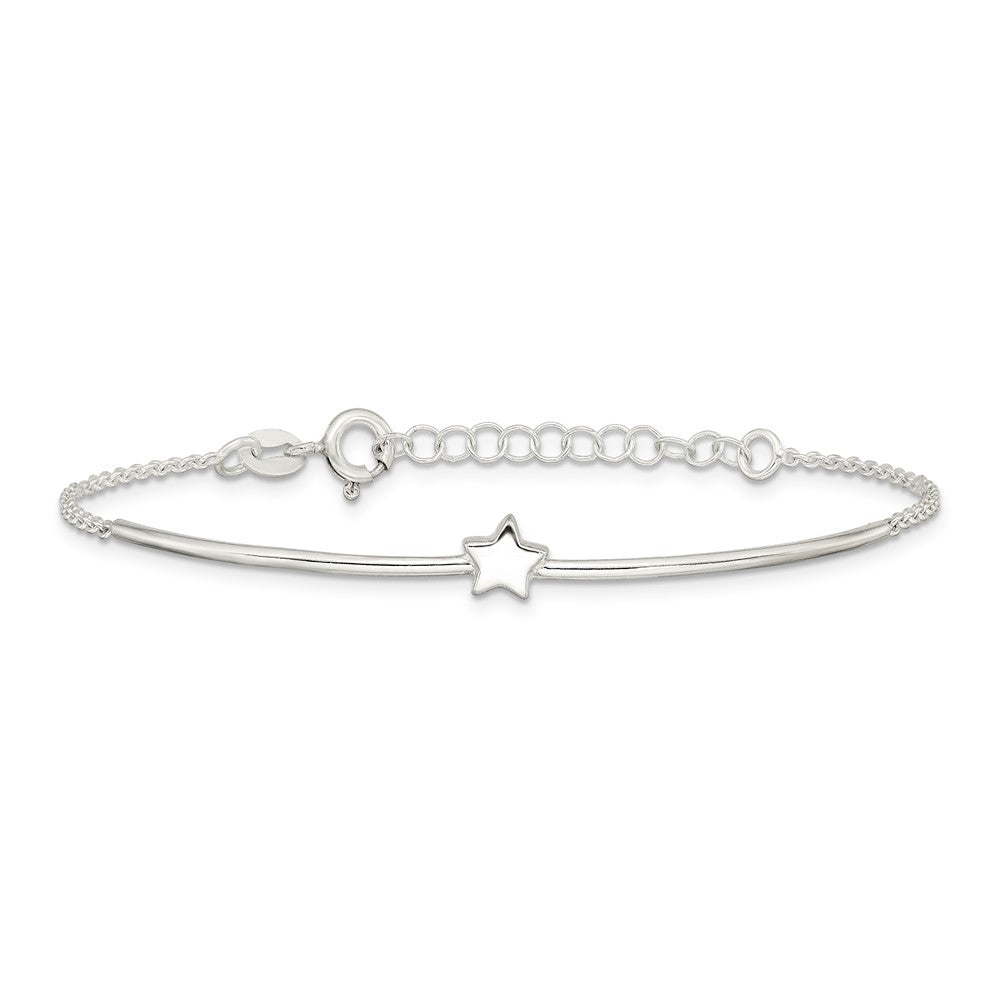 6 Zoll Sterlingsilber Sterne Armreif und Armband mit 1 Verlängerung. Zwei Stück Set