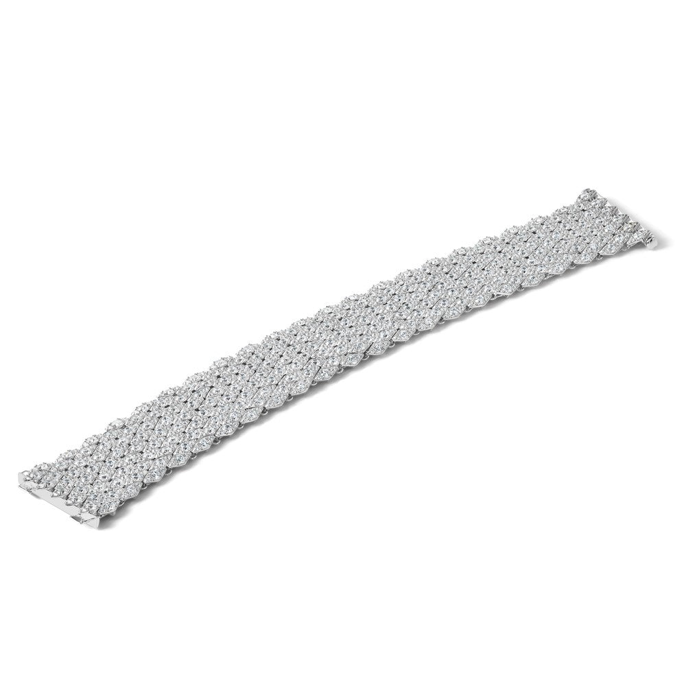 Sterlingsilber Schimmernd Rhodiniert 6.75 Zoll 759 Stein Zirkonia Netz Armband
