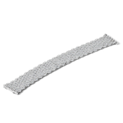 Sterlingsilber Schimmernd Rhodiniert 6.75 Zoll 759 Stein Zirkonia Netz Armband